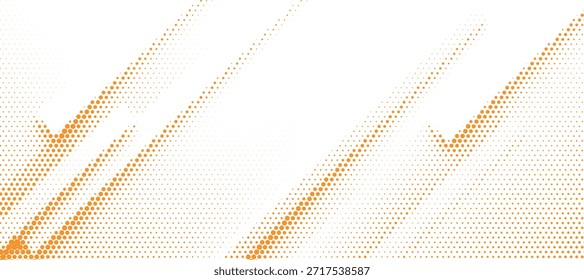 Fondo de onda diagonal de punto semitono naranja con Ilustración vectorial de movimiento suave