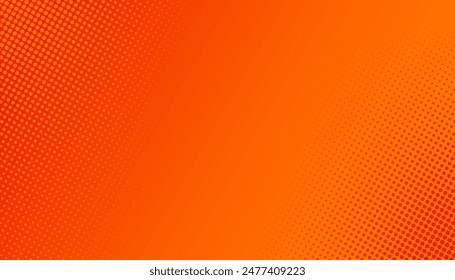 Orange halftone dots, abstract pattern with dark and bright gradient background. digital technology style wall texture ,cartoon or pop art elements, summer banner or comic.