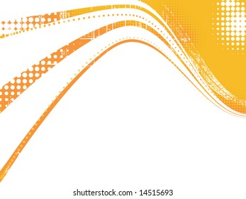 orange halftone grunge waves (each element is on separate layer)