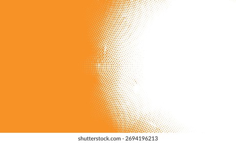 Orange halftone soundwave design with gradient fading effect, modern digital wave pattern for creative media, music visuals, audio branding, and web use