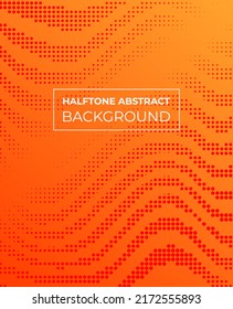 Orange Halftone Waves Portrait Background Free Vector