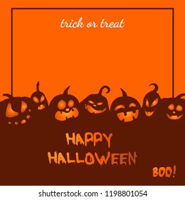 Orange Halloween Card with Pumpkins