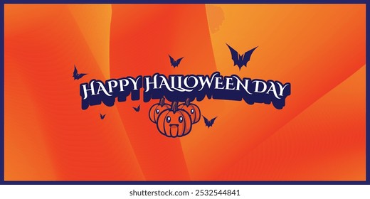 Orange halloween day background with space area vector