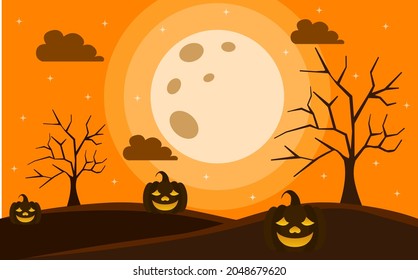 diseño vectorial de fondo del día de halloween naranja para la cubierta.