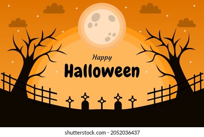 orange halloween day celebration background design. design for banner template.