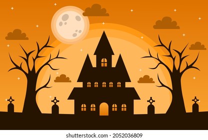 orange halloween day celebration background design. design for banner template.
