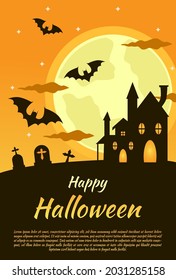 orange halloween day greeting background used for poster template.