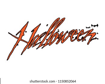 orange Halloween letter vector design