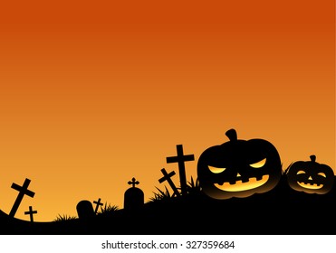 Orange Halloween Pumpkin Background Horizon