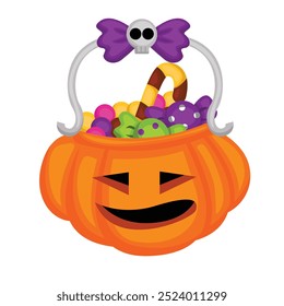 Orange Halloween Pumpkin Character Symbol Cartoon Illustration Vector Clipart Sticker Decoration