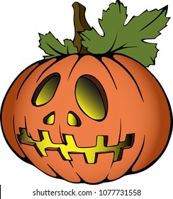 Orange Halloween pumpkin with internal lighting