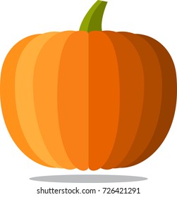 Orange halloween pumpkin on white background. Vector illustration.