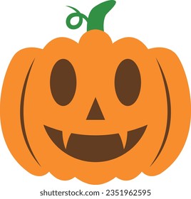 orange halloween pumpkin vector icon