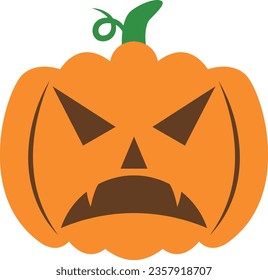 orange halloween pumpkin vector icon