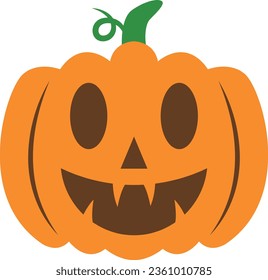 orange halloween pumpkin vector icon