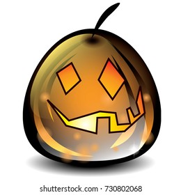 Orange Halloween pumpkin. Vector illustration.