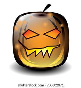 Orange Halloween pumpkin. Vector illustration.