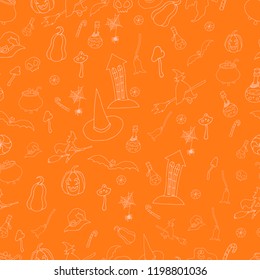 Orange halloween seamless pattern