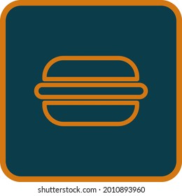 Orange hamburger, illustration, vector on a white background.