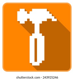 Orange hammer icon (Pixel Art)