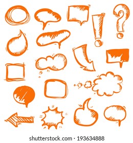 Orange Hand Draw, Vector Illustration