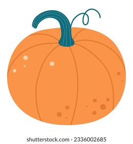 Orange hand drawing pumpkin vegetable flat icon