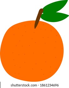 Orange hand drawn in Doodle style, cute vector