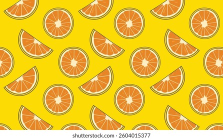 Orange Hand Drawn Style Seamless Vector Pattern