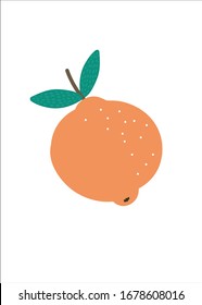 Ilustración vectorial dibujada a mano naranja. Las naranjas de caricatura aisladas en fondo blanco.