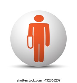 Orange Hand icon on white ball