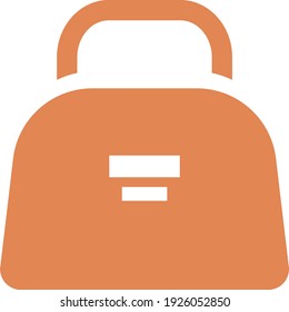 Orange handbag, illustration, vector on white background.