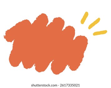 Orange hand-drawn crayon-style doodle frame