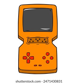 Orange Handheld Spielkonsole Illustration Isolierte Vektorgrafik