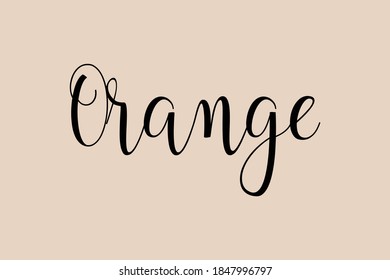Orange Handwritten Font Typography Text Food Quote on Golden Yellow Background