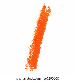 I - Orange handwritten letters  on white background. Panda oil  pastel colors.  Vector Illustration.