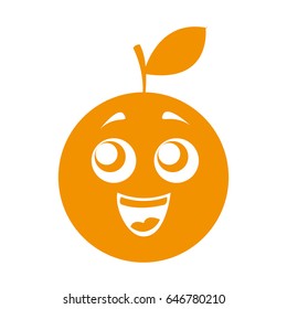 orange happy kawaii character
