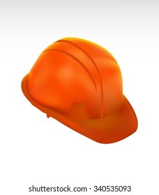 Orange Hard Cap.Helmet Isolated