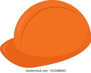 orangefarbener Hut, Illustration, Vektorgrafik auf weißem Hintergrund.