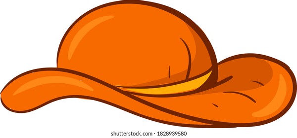 Orange hat, illustration, vector on white background