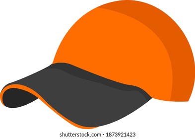 Orange hat, illustration, vector on white background