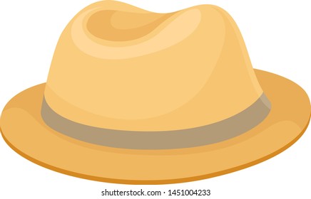 Orange hat for men. Vector illustration on white background.