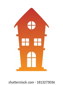 diseño vectorial de silueta de casa, inmueble de vivienda, arquitectura residencial y tema de la ciudad Ilustración vectorial