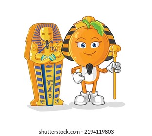 the orange head ancient egypt cartoon. cartoon mascot vector