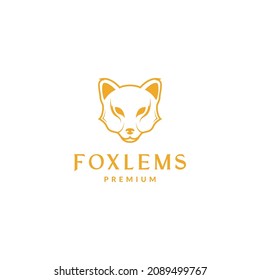 orange head face fox modern logo symbol icon vector graphic design illustration idea creative