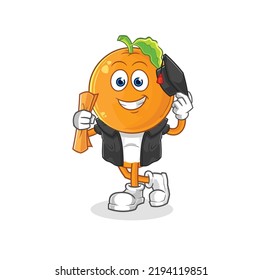 the orange head graduation vector. cartoon character