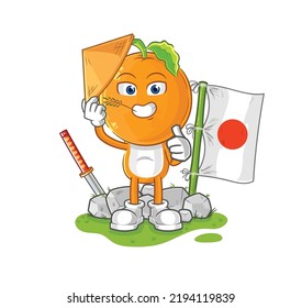 the orange head japanese vector. cartoon character