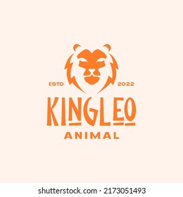 orange head lion mane badge logo design vector graphic symbol icon illustration creative idea
