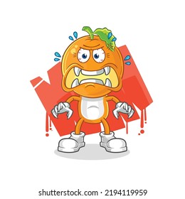 el vector monstruo de la cabeza naranja. personaje de caricatura