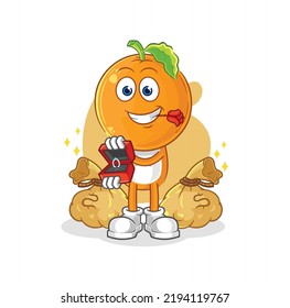 the orange head propose with ring. cartoon mascot vector