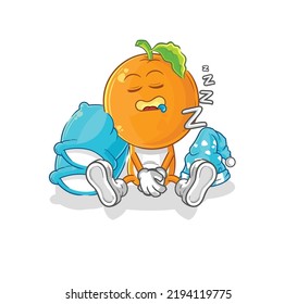 the orange head sleeping character. cartoon mascot vector